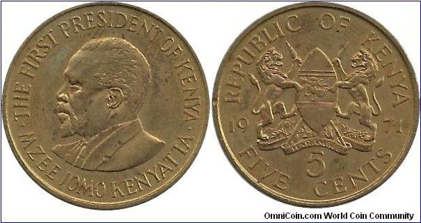 Kenya 5 Cents 1971
