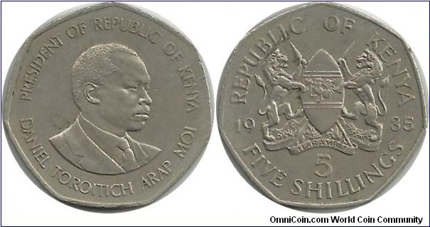 Kenya 5 Shillings 1985