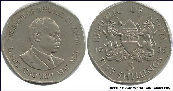 Kenya 5 Shillings 1985