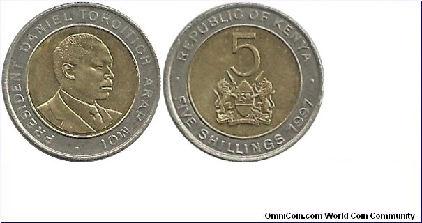 Kenya 5 Shillings 1997