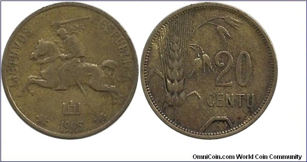 Lietuva 20 Centu 1925