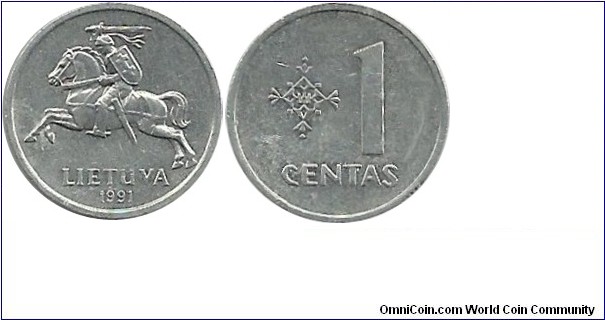 Lietuva 1 Centas 1991