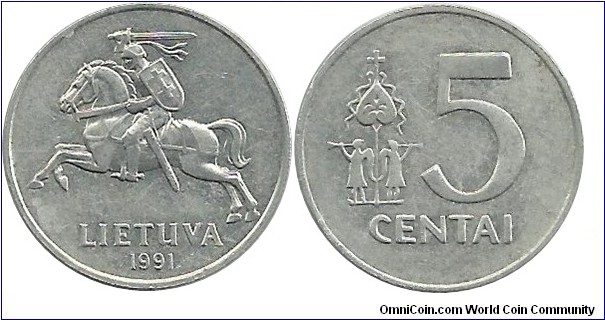 Lietuva 5 Centai 1991