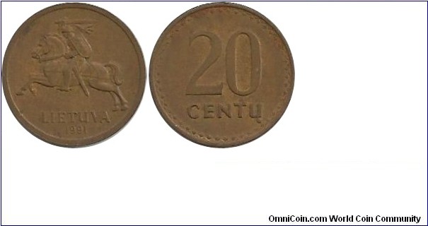 Lietuva 20 Centu 1991