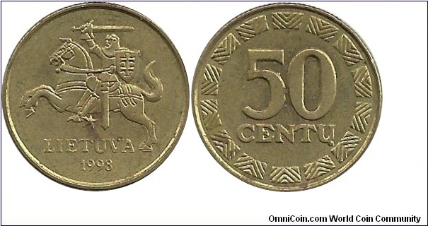 Lietuva 50 Centu 1998