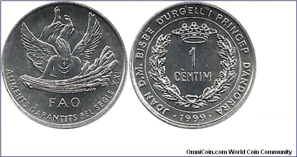 Andorra 1 Centim 1999 FAO