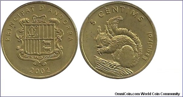 Andorra 5 Centims 2002-Esquirol