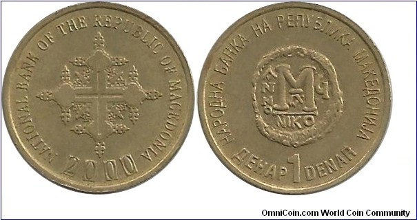 Macedonia 1 Denar 2000