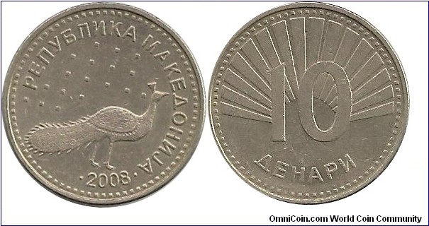 Macedonia 10 Denari 2008