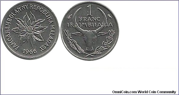 Madagascar 1 Franc 1966