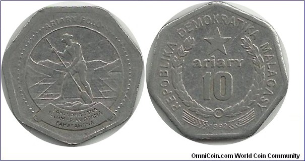 Madagascar 10 Ariary 1992