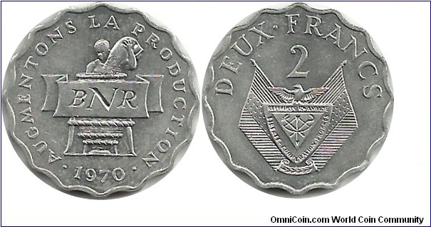 Rwanda 2 Francs 1970