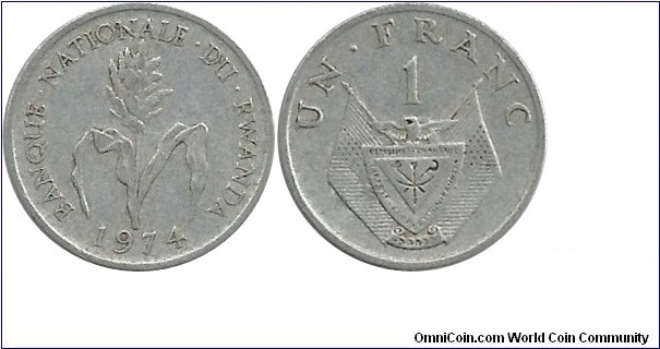 Rwanda 1 Franc 1974