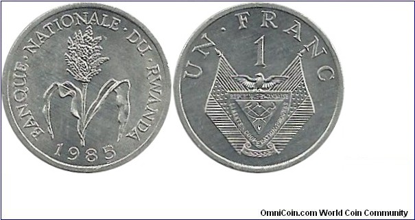 Rwanda 1 Franc 1985