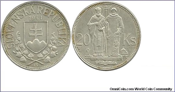 Slovakia 20 Slovakian Korun 1941