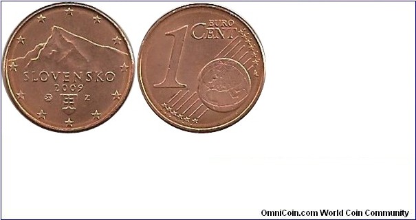 Slovakia 1 EuroCent 2009