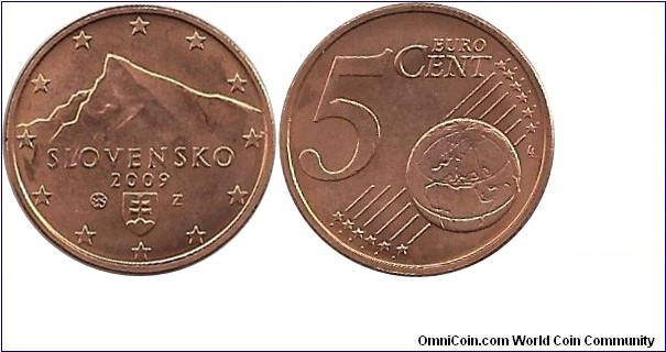 Slovakia 5 EuroCent 2009