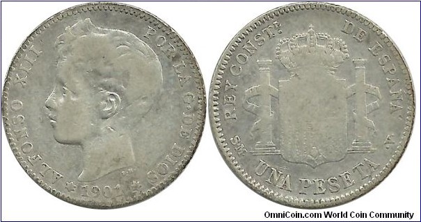 Spain 1 Peseta 1901