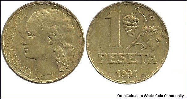 Republica Española 1 Peseta 1937