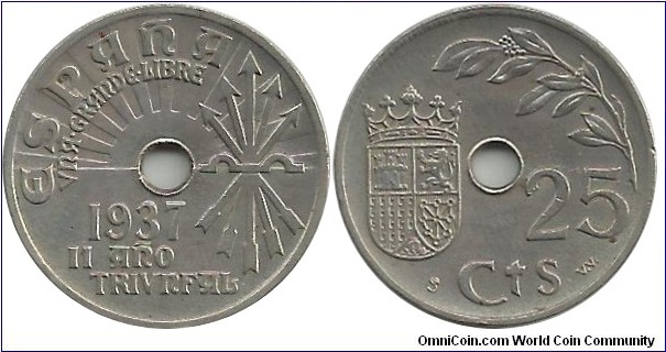 España 25 Centimos 1937