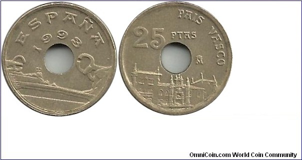 Spain 25 Pesetas 1993-Vasc Country