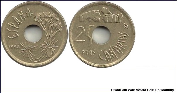 Spain 25 Pesetas 1994-Canary Islands