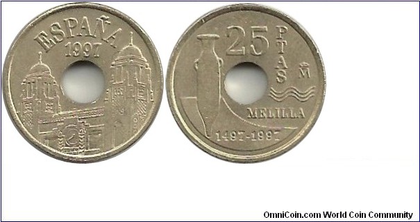 Spain 25 Pesetas 1997-Melilla