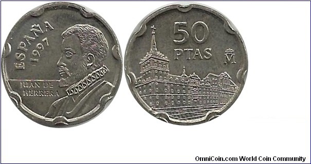 Spain 50 Pesetas 1997-Juan de Herrera-Escorial Monastery
