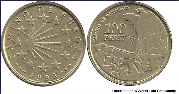 Spain 100 Pesetas 1993-European Unity