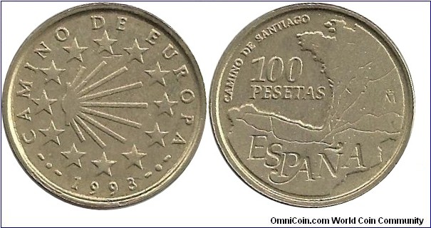 Spain 100 Pesetas 1993-European Unity