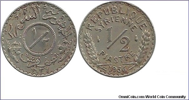 Syria ½ Piastre 1936