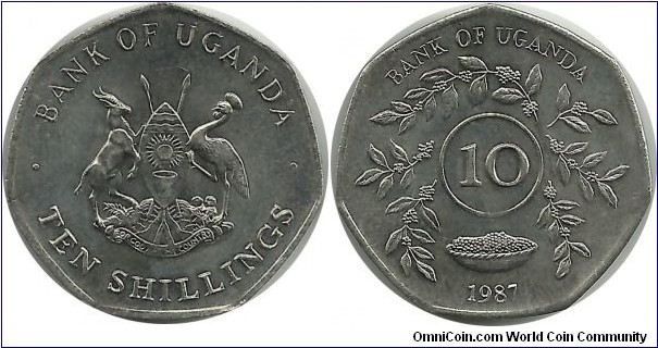 Uganda 10 Shillings 1987