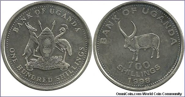 Uganda 100 Shillings 1998