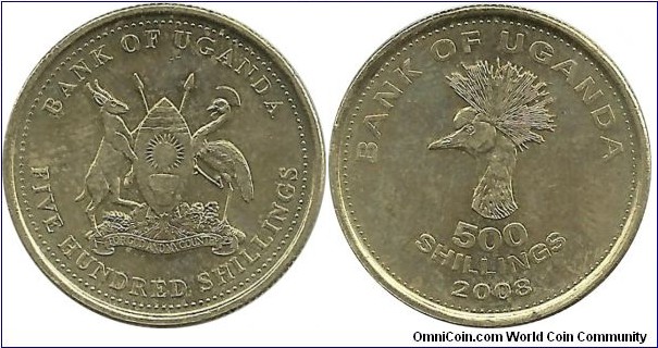 Uganda 500 Shillings 2008