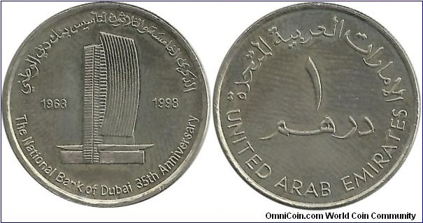 UAE 1 Dirham 1963-1998-National Bank of Dubai