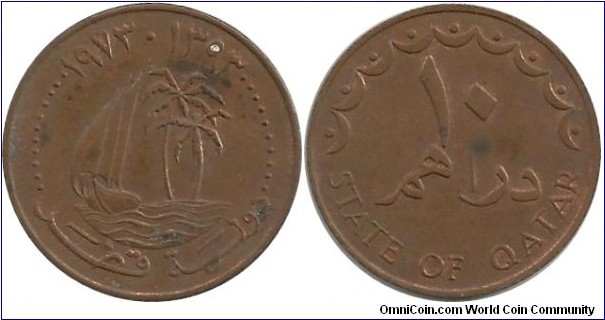 Qatar(State of) 10 Dirhams 1973