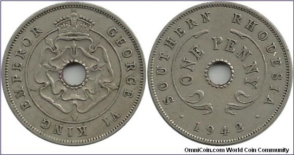 Southern Rhodesia 1 Penny 1942