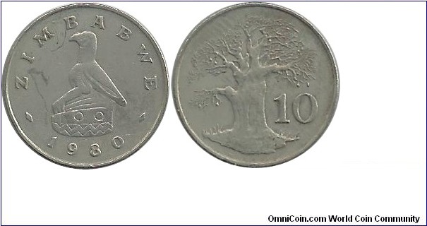 Zimbabwe 10 Cents 1980