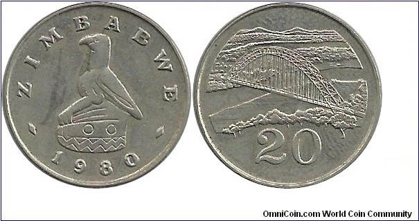Zimbabwe 20 Cents 1980