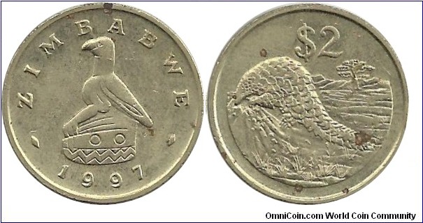 Zimbabwe 2 Dollars 1997