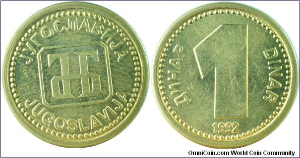 Yugoslavia1Dinar-km149-1992