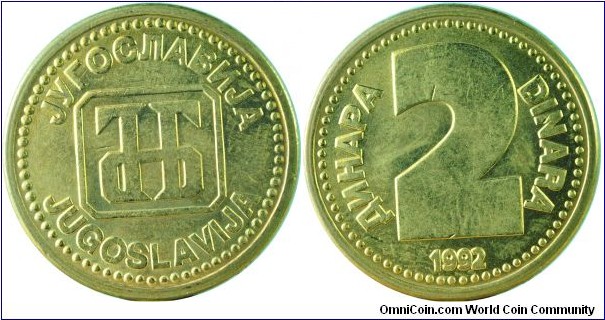 Yugoslavia2Dinara-km150-1992