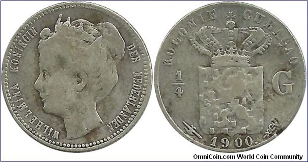 Kolonie Curacao ¼ Gulden 1900