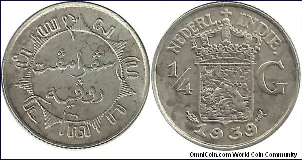 Nederlandsch Indie ¼ Gulden 1939