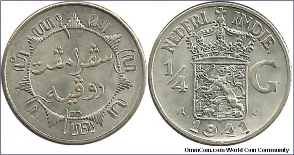 Nederlandsch Indie ¼ Gulden 1941P