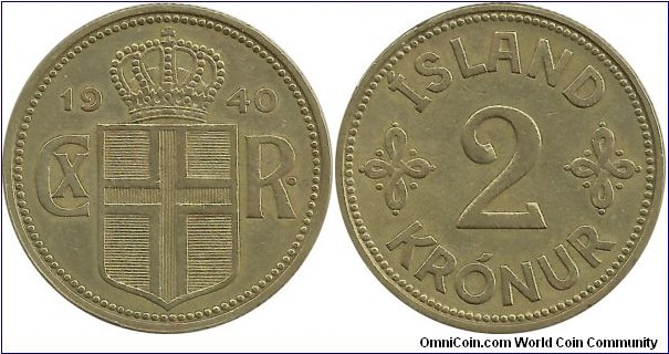 Iceland-Denmark 2 Kronur 1940