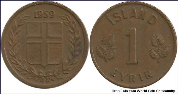 Iceland 1 Eyrir 1959