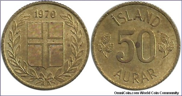 Iceland 50 Aurar 1970