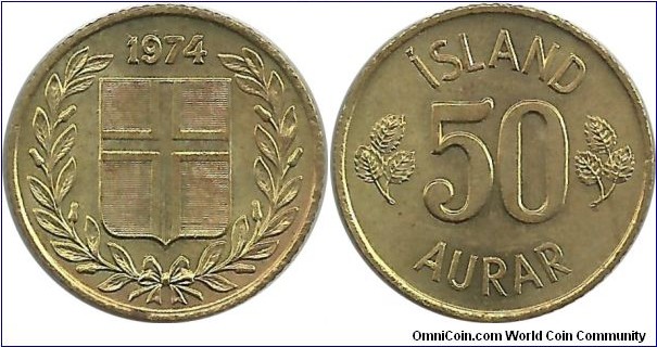 Iceland 50 Aurar 1974