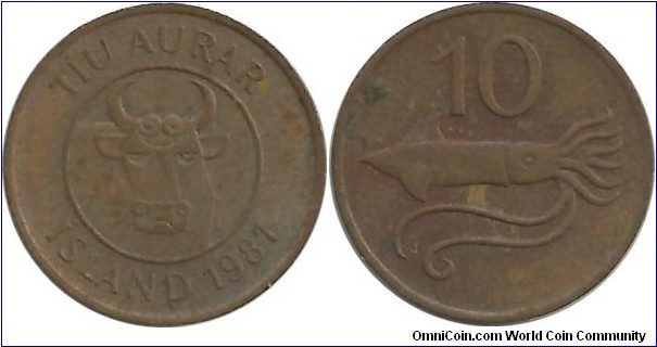 Iceland 10 Aurar 1981